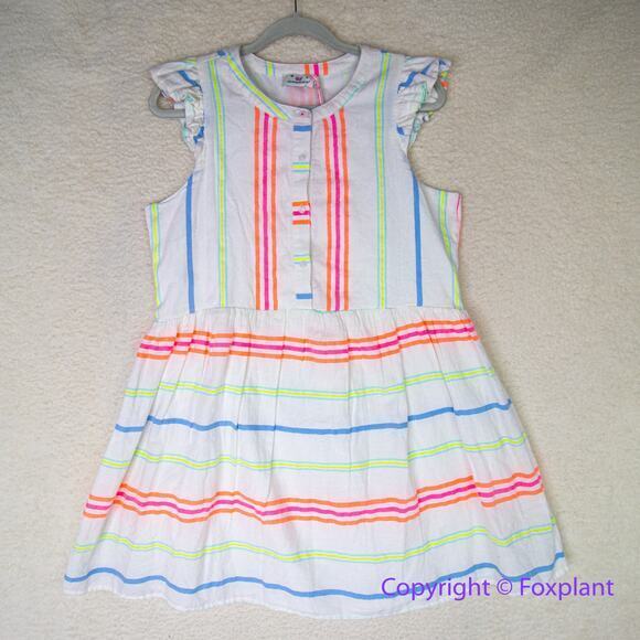 New! Vineyard Vines Guava‎ Multi Stripe Dress, size 12 - Picture 1 of 16